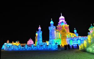 Ice Sculpture Night Scene